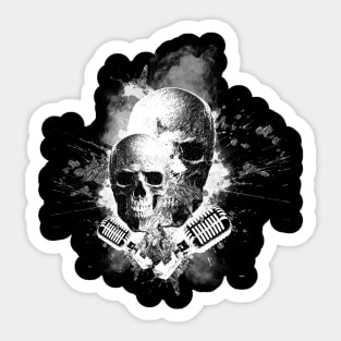 Skull Singer Vocalist Singing Mirophone Sticker